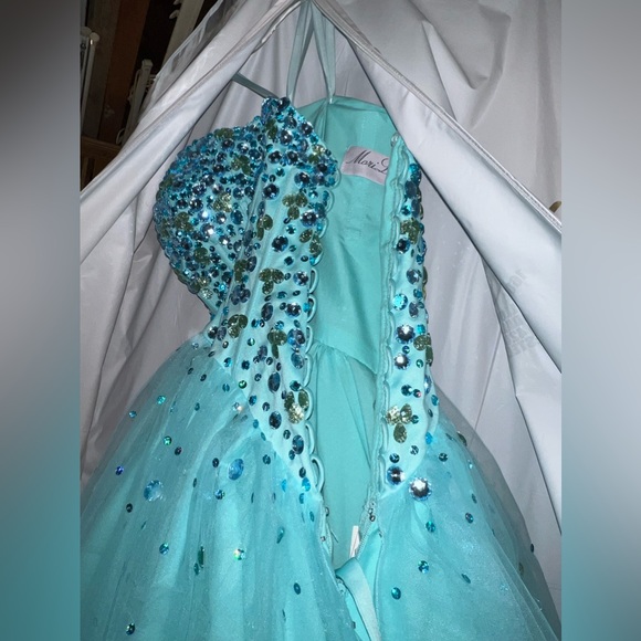 Teal Sweet 16 dress - prom dress - quinceanera dress - Picture 10 of 11